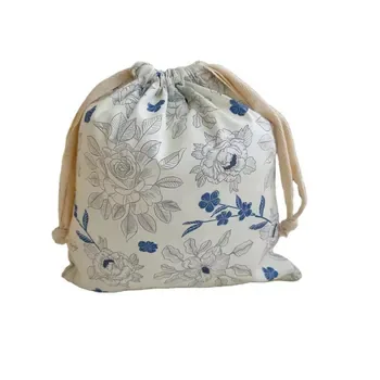 Cotton Printed Gift Drawstring Pouch 15x25cm