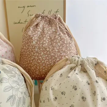 Cotton Printed Gift Drawstring Pouch 15x25cm