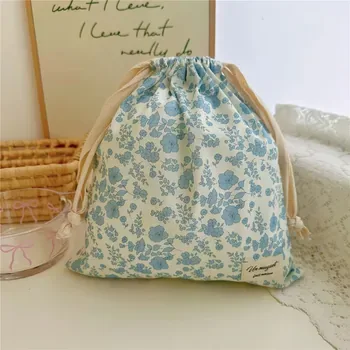 Cotton Printed Gift Drawstring Pouch 15x25cm