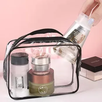 Custom Clear Zippered PVC Makeup Pouch