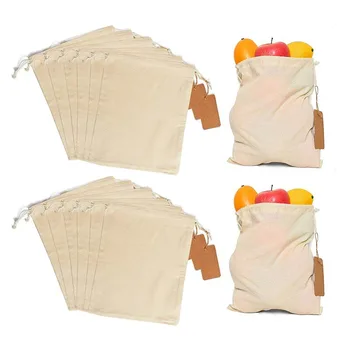 Cotton Muslin Drawstring Dust Packaging Bag