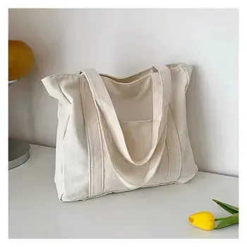 Thick Cotton Canvas Beach Shopping Tote