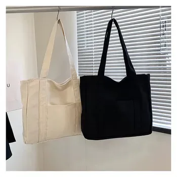 Thick Cotton Canvas Beach Shopping Tote