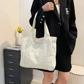 Thick Cotton Canvas Beach Shopping Tote