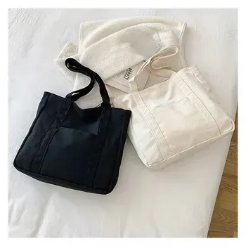 Thick Cotton Canvas Beach Shopping Tote