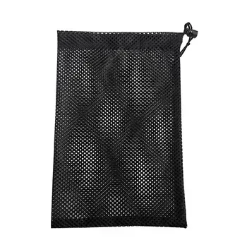 Custom Mesh Black Polyester Drawstring Bag