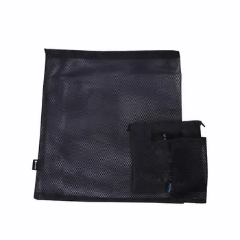 Custom Mesh Black Polyester Drawstring Bag