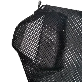 Custom Mesh Black Polyester Drawstring Bag