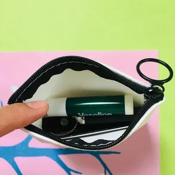 Custom Black Canvas Cosmetic Bag