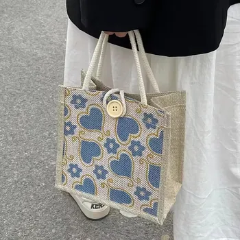 Printed Jute Beach Shopping Tote