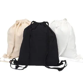 Custom Drawstring Natural Cotton Canvas Laundry Bag
