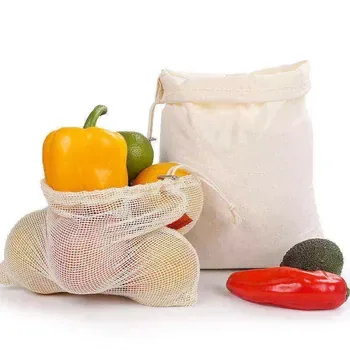 Custom Drawstring Cotton Produce Bag