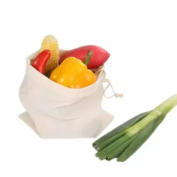 Custom Drawstring Cotton Produce Bag