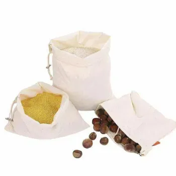 Custom Drawstring Cotton Produce Bag