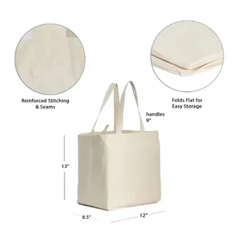 Foldable Cotton DIY Grocery Tote