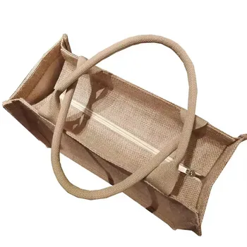 Mini Jute Shopping Bag with Zipper