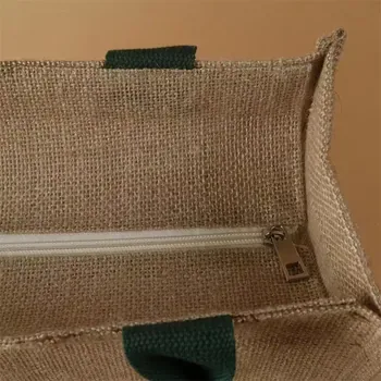 Mini Jute Shopping Bag with Zipper