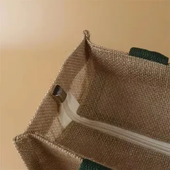 Mini Jute Shopping Bag with Zipper