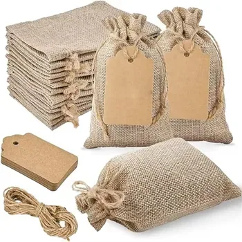 Custom Jute Drawstring Gift Bag ZG20241211M4