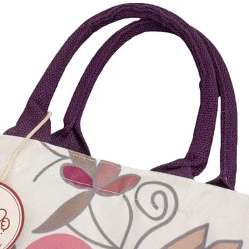 Round Zipper Cotton Canvas Lunch Tote