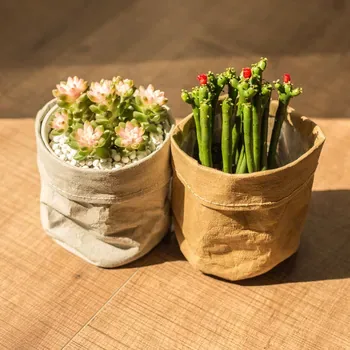 Round Jute Linen Planter Storage Basket