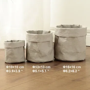 Round Jute Linen Planter Storage Basket