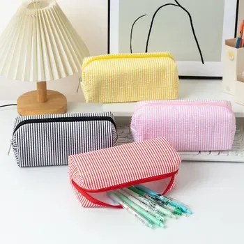 Custom Striped Polyester Cosmetic Bag