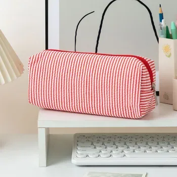 Custom Striped Polyester Cosmetic Bag