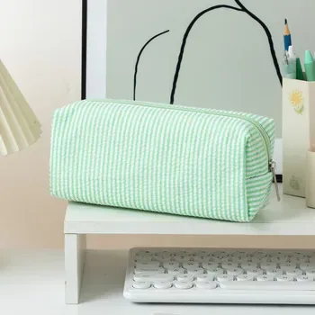Custom Striped Polyester Cosmetic Bag