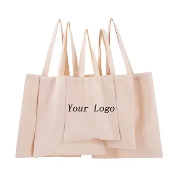 Custom White Cotton Canvas Shopping Tote ZG20241218M6