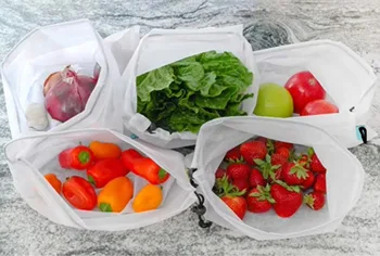 Polyester Mesh Produce Drawstring Bag