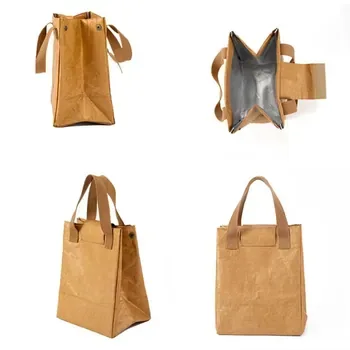 Waterproof Kraft-Look Insulated Lunch Bag