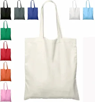 Canvas Supermarket Shopping Tote with Zipper
