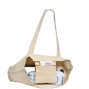 Custom White Cotton Canvas Shopping Tote with Front Pocket
