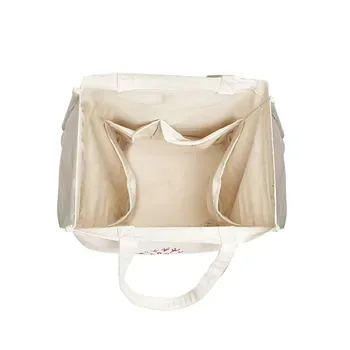 Custom White Cotton Canvas Shopping Tote with Front Pocket