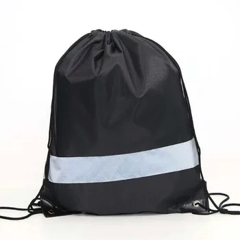 Reflective 210D Sports Drawstring Backpack