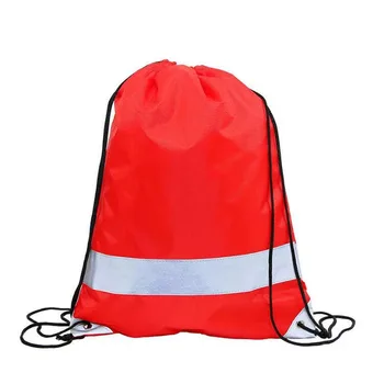 Reflective 210D Sports Drawstring Backpack