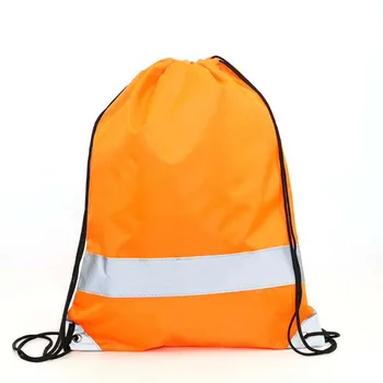 Reflective 210D Sports Drawstring Backpack