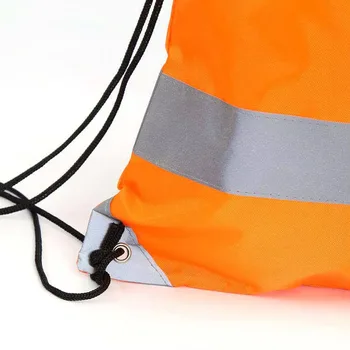 Reflective 210D Sports Drawstring Backpack