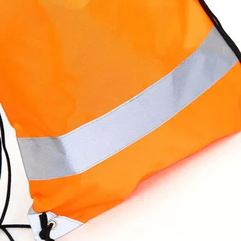 Reflective 210D Sports Drawstring Backpack