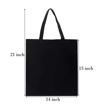 Custom Foldable Black Canvas Shopping Tote