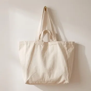 Letter-Print 8-12oz Canvas Shopping Tote