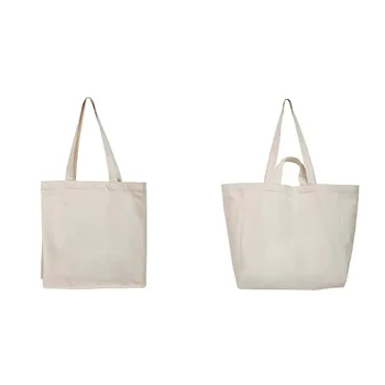 Letter-Print 8-12oz Canvas Shopping Tote