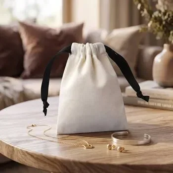 Cotton Canvas Drawstring Pouch 17x20.5cm