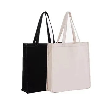 Cotton Canvas Pocket Shopping Tote Bag