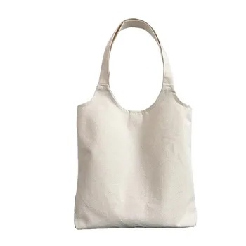 Purple Cotton Canvas Shoulder Tote