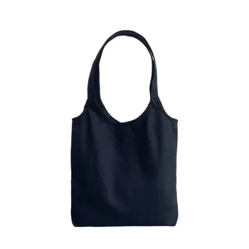 Purple Cotton Canvas Shoulder Tote