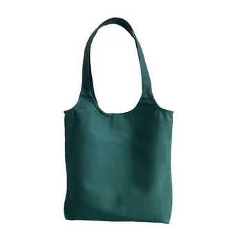 Purple Cotton Canvas Shoulder Tote