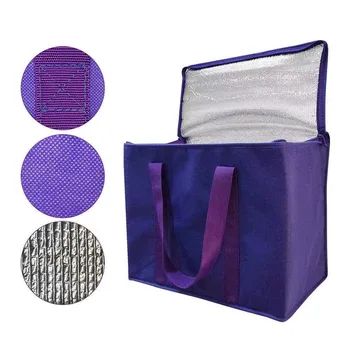 Purple Foldable Non-Woven Delivery Cooler