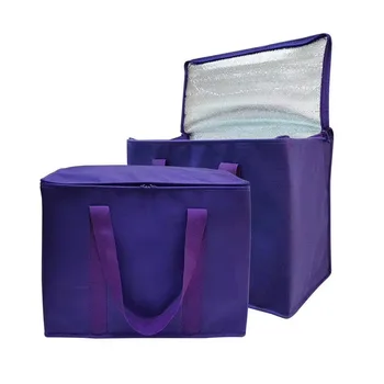 Purple Foldable Non-Woven Delivery Cooler